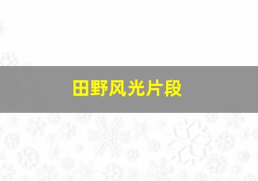 田野风光片段