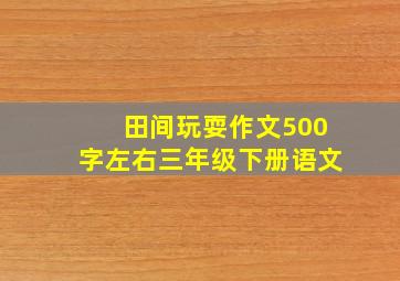 田间玩耍作文500字左右三年级下册语文