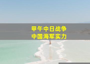 甲午中日战争中国海军实力