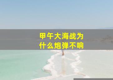 甲午大海战为什么炮弹不响