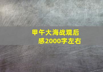 甲午大海战观后感2000字左右