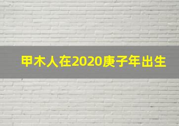 甲木人在2020庚子年出生