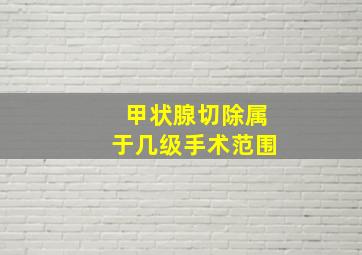 甲状腺切除属于几级手术范围