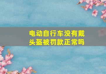 电动自行车没有戴头盔被罚款正常吗