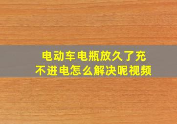 电动车电瓶放久了充不进电怎么解决呢视频