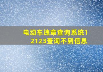 电动车违章查询系统12123查询不到信息