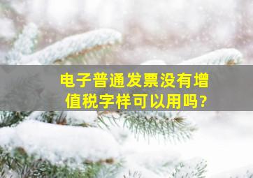 电子普通发票没有增值税字样可以用吗?