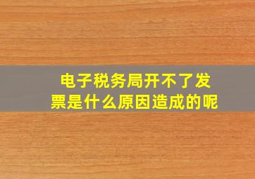 电子税务局开不了发票是什么原因造成的呢