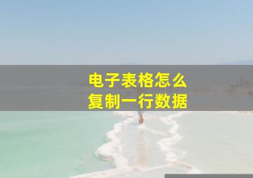 电子表格怎么复制一行数据