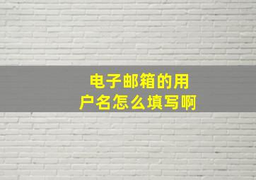 电子邮箱的用户名怎么填写啊