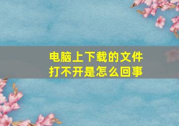 电脑上下载的文件打不开是怎么回事