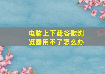 电脑上下载谷歌浏览器用不了怎么办