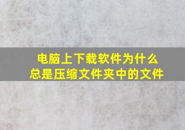 电脑上下载软件为什么总是压缩文件夹中的文件