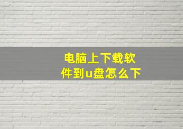 电脑上下载软件到u盘怎么下