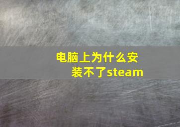 电脑上为什么安装不了steam