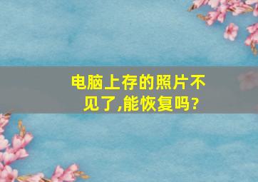 电脑上存的照片不见了,能恢复吗?