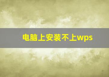 电脑上安装不上wps