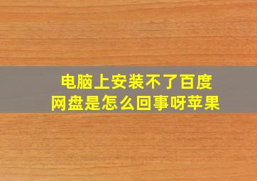 电脑上安装不了百度网盘是怎么回事呀苹果