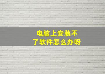 电脑上安装不了软件怎么办呀