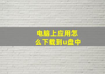 电脑上应用怎么下载到u盘中