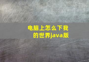 电脑上怎么下我的世界java版