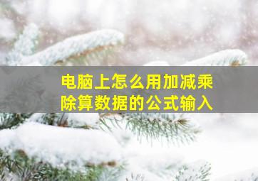 电脑上怎么用加减乘除算数据的公式输入