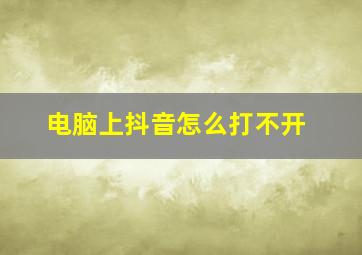 电脑上抖音怎么打不开