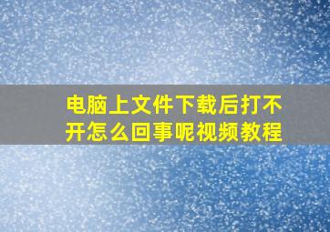 电脑上文件下载后打不开怎么回事呢视频教程