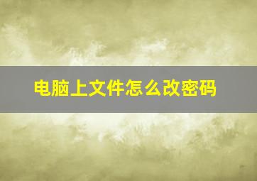 电脑上文件怎么改密码