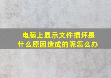 电脑上显示文件损坏是什么原因造成的呢怎么办