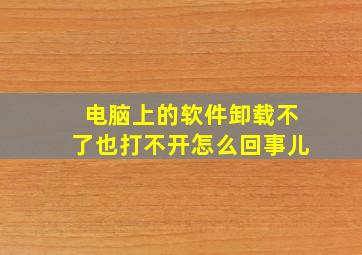 电脑上的软件卸载不了也打不开怎么回事儿