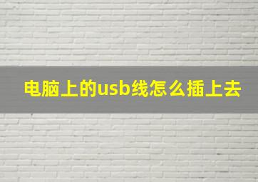 电脑上的usb线怎么插上去