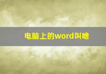 电脑上的word叫啥