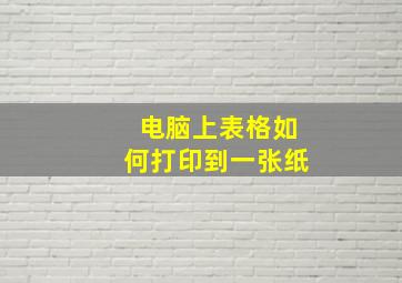 电脑上表格如何打印到一张纸