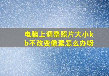 电脑上调整照片大小kb不改变像素怎么办呀