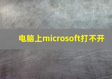 电脑上microsoft打不开