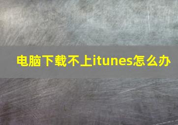 电脑下载不上itunes怎么办