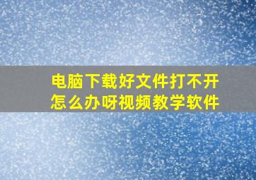 电脑下载好文件打不开怎么办呀视频教学软件