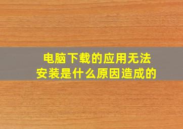 电脑下载的应用无法安装是什么原因造成的