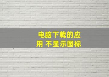 电脑下载的应用 不显示图标