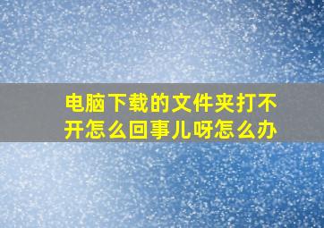 电脑下载的文件夹打不开怎么回事儿呀怎么办