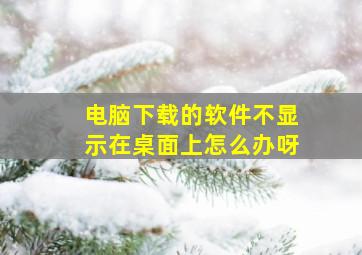 电脑下载的软件不显示在桌面上怎么办呀