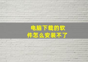 电脑下载的软件怎么安装不了