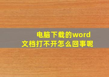 电脑下载的word文档打不开怎么回事呢