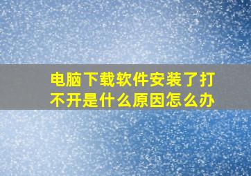 电脑下载软件安装了打不开是什么原因怎么办