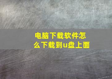 电脑下载软件怎么下载到u盘上面