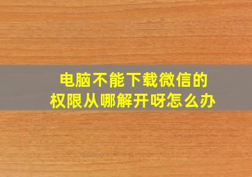 电脑不能下载微信的权限从哪解开呀怎么办