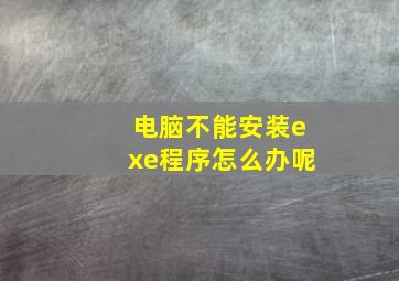 电脑不能安装exe程序怎么办呢