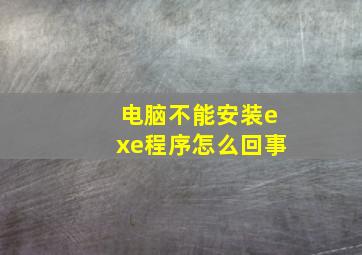 电脑不能安装exe程序怎么回事