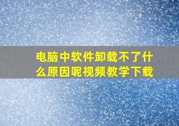 电脑中软件卸载不了什么原因呢视频教学下载